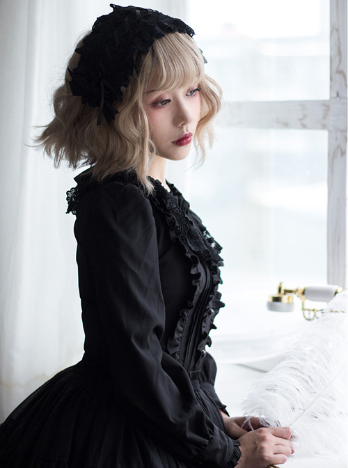 Cute Pure Black Or White Classic Lolita Long Sleeve Shirt