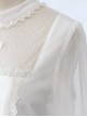 Simple And Elegant Dark Cross Lace Gothic Lolita Ruffle Standing Collar Shirt