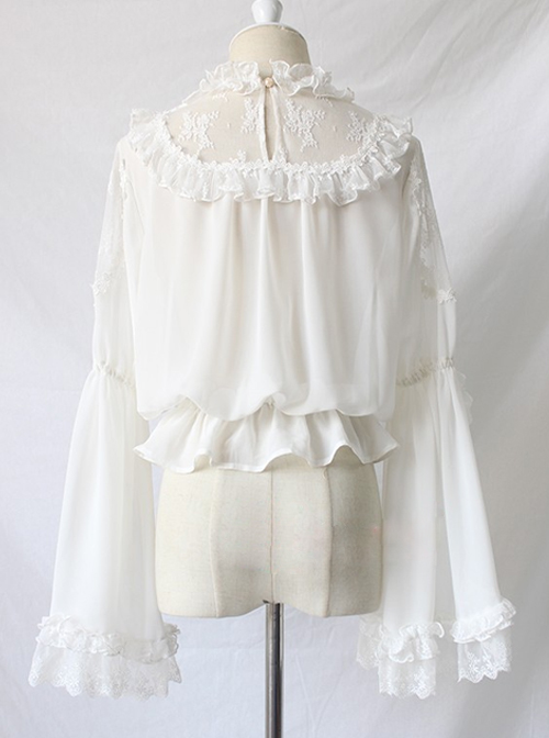 Lace Ruffle Pendant Classic Lolita Chiffon Shirt