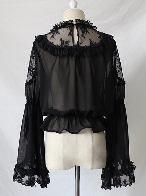 Lace Ruffle Pendant Classic Lolita Chiffon Shirt