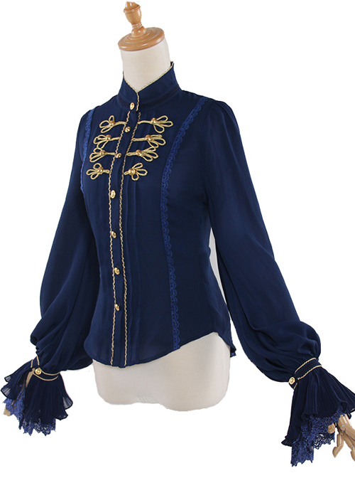 Fog-moon And Crown Series Chiffon Elegance Classic Lolita Long Sleeve Shirt