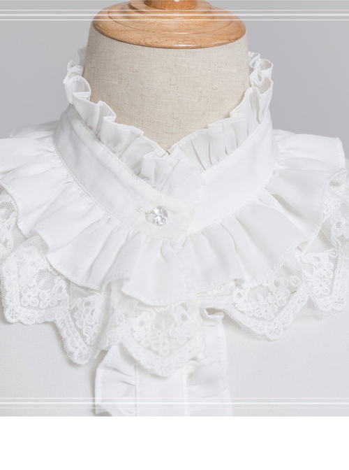 Magic Tea Party Rose Knight Series Classic Lolita White Or Black Long Sleeve Shirt
