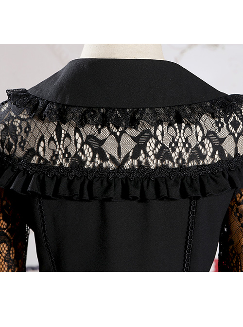 Retro Doll-collar Lace Hollowed Out Classic Lolita Long Sleeve Shirt