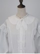 White Chiffon Cute Rabbit Ears Doll Collar Classic Lolita Long Sleeve Shirt