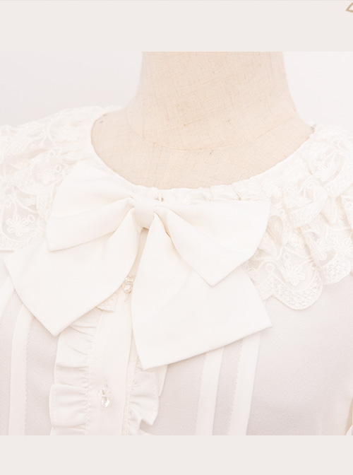 Magic Tea Party Little Fox Buys Gloves Series White Classic Lolita Long Sleeve Shirt