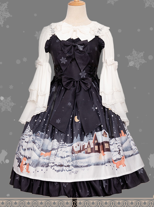 Magic Tea Party Little Fox Buys Gloves Series White Classic Lolita Long Sleeve Shirt