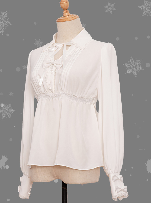Magic Tea Party Handmade Girl's Hat Shop Series Classic Lolita White Long Sleeve Shirt
