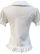 Elegant Doll Collar Ruffle Classic Lolita White Or Apricot Short Sleeve Shirt