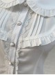 Elegant Doll Collar Ruffle Classic Lolita White Or Apricot Short Sleeve Shirt