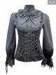 White Or Black High Collar Ruffle Classic Lolita Long Sleeve Shirt