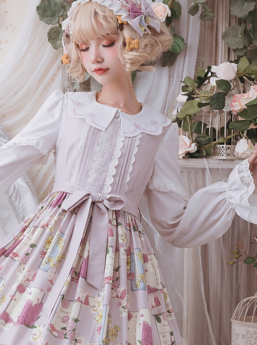 Spring Cute Petal Collar White Classic Lolita Long Sleeve Shirt