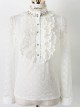 Pearl Small High Collar Lace Lolita Long Sleeve Shirt