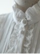Lace Ruffle White Lolita Long Sleeve Shirt And Retro Lace Black Silk Bowknot-tie Brooch