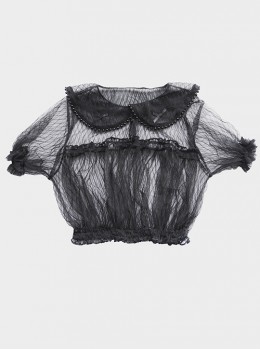 Lapel Inside Lace Shirt Lolita Grids Blouse