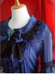 White Or Blue Chiffon Lace Doll Collar Bowknot Classic Lolita Trumpet Sleeve Shirt