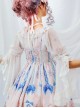 Pure Color Chiffon Lace Classic Lolita Trumpet Sleeve Shirt