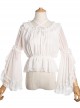 Pure Color Chiffon Lace Classic Lolita Trumpet Sleeve Shirt