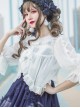 White Chiffon Doll Collar Classic Lolita Seven-quarter Sleeve Anti-sunburn Shirt