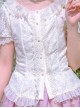 The Poetry Of Roses Series Elegant Lace Daily Short Sleeve Trumpet Sleeves Two Wearing Ways Classic Lolita Shirt