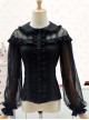 Doll Collar Lace Chiffon Long Sleeve Blouses Classic Lolita Lantern Sleeve Shirt