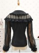 Doll Collar Lace Chiffon Long Sleeve Blouses Classic Lolita Lantern Sleeve Shirt