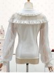 Doll Collar Lace Chiffon Long Sleeve Blouses Classic Lolita Lantern Sleeve Shirt