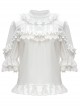 Full-blown Flowers Series Chiffon Lace Loose Sweet Lolita Half Sleeve Shirt