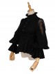 Divine Salvation Series Retro High Collar Gothic Lolita Black Long Sleeve Shirt