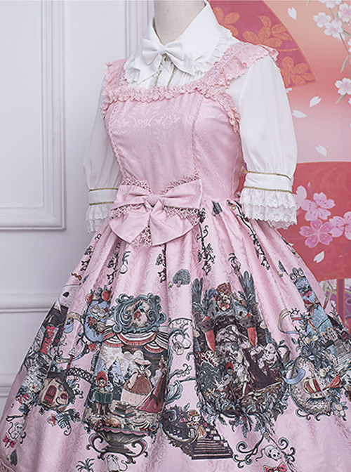 Strawberry Witch *The Fairytale Drama Of Chibor* Series Retro Slim Classic Lolita Short Sleeve Shirt