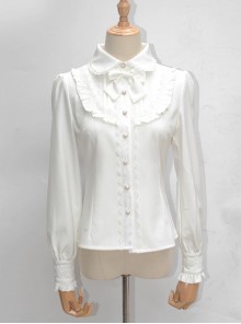 Lace Ruffle Retro Long Sleeve Classic Lolita Shirt