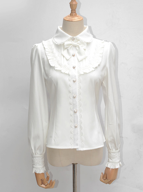 Lace Ruffle Retro Long Sleeve Classic Lolita Shirt