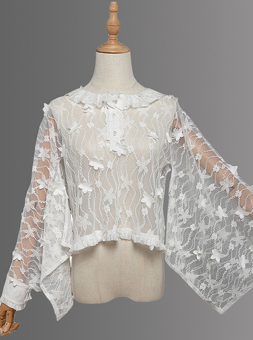 Magic Tea Party Fireworks Festival Series Lace Round Neck Classic Lolita Japanese Style Long Sleeve Shirt