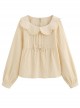 Petal Collar Jacquard Long Sleeve Sweet Lolita Shirt