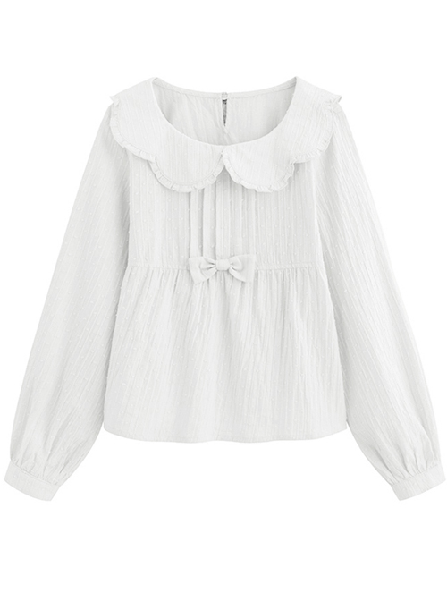 Petal Collar Jacquard Long Sleeve Sweet Lolita Shirt