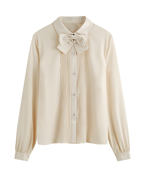 Simple Bowknot Elegant Long Sleeve Classic Lolita Shirt