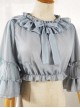 Ruffle Multicolor Chiffon Trumpet Sleeve Sweet Lolita Shirt