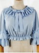 Ruffle Multicolor Chiffon Trumpet Sleeve Sweet Lolita Shirt