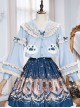 Explore The Stars Series Ruffle Blue Sweet Lolita Long Sleeve Cute Short Shirt