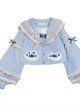 Explore The Stars Series Ruffle Blue Sweet Lolita Long Sleeve Cute Short Shirt