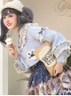 Explore The Stars Series Ruffle Blue Sweet Lolita Long Sleeve Cute Short Shirt