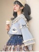 Explore The Stars Series Ruffle Blue Sweet Lolita Long Sleeve Cute Short Shirt