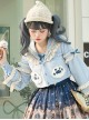 Explore The Stars Series Ruffle Blue Sweet Lolita Long Sleeve Cute Short Shirt