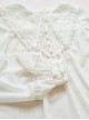 White Chiffon Pointed Collar Classic Lolita Puff Sleeve Long Sleeve Shirt