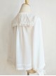 White Chiffon Pointed Collar Classic Lolita Puff Sleeve Long Sleeve Shirt