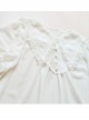 Pointed Collar White Chiffon Sweet Lolita Puff Sleeve Short Sleeve Shirt