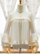 Apricot Chiffon Ruffle Chinese Style Small Stand Collar Classic Lolita Shirt