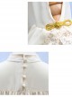 Apricot Chiffon Ruffle Chinese Style Small Stand Collar Classic Lolita Shirt