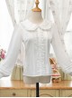 White Doll Collar Embroidery Sweet Lolita Long Lantern Sleeve Shirt