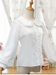 White Doll Collar Embroidery Sweet Lolita Long Lantern Sleeve Shirt