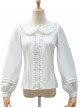 White Doll Collar Embroidery Sweet Lolita Long Lantern Sleeve Shirt